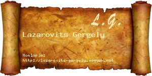 Lazarovits Gergely névjegykártya